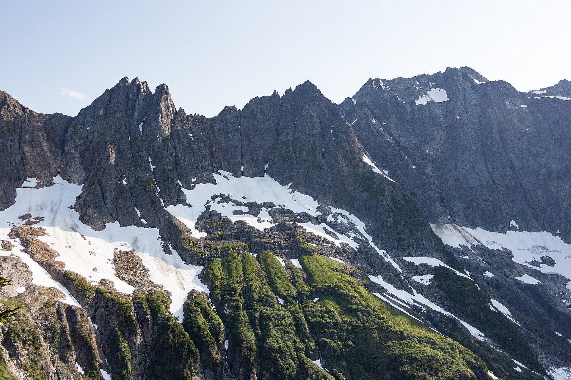 Jagged glaciated peaks in North Cascades National Park