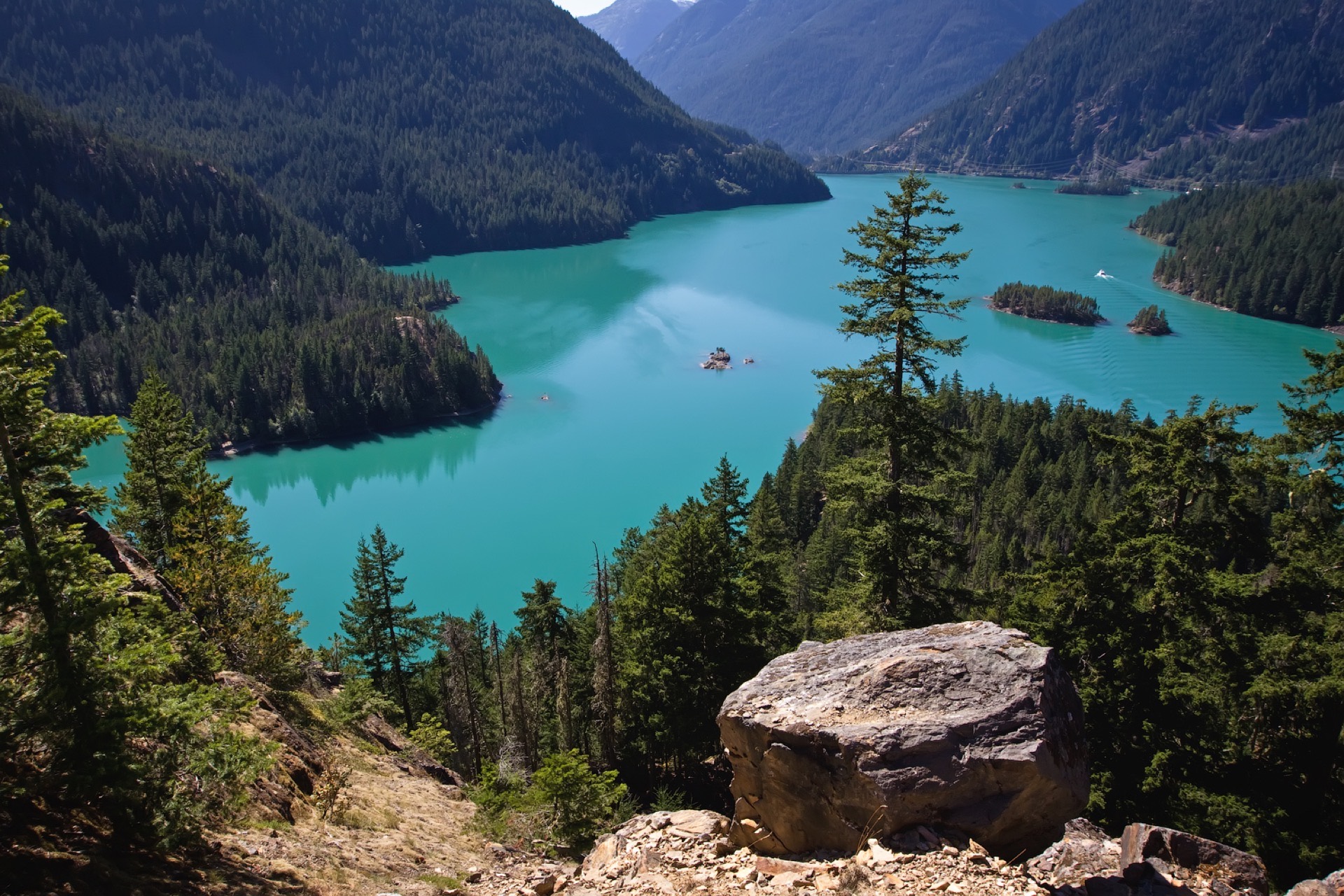 The turquoise waters of Diablo Lake in North Cascades National Park