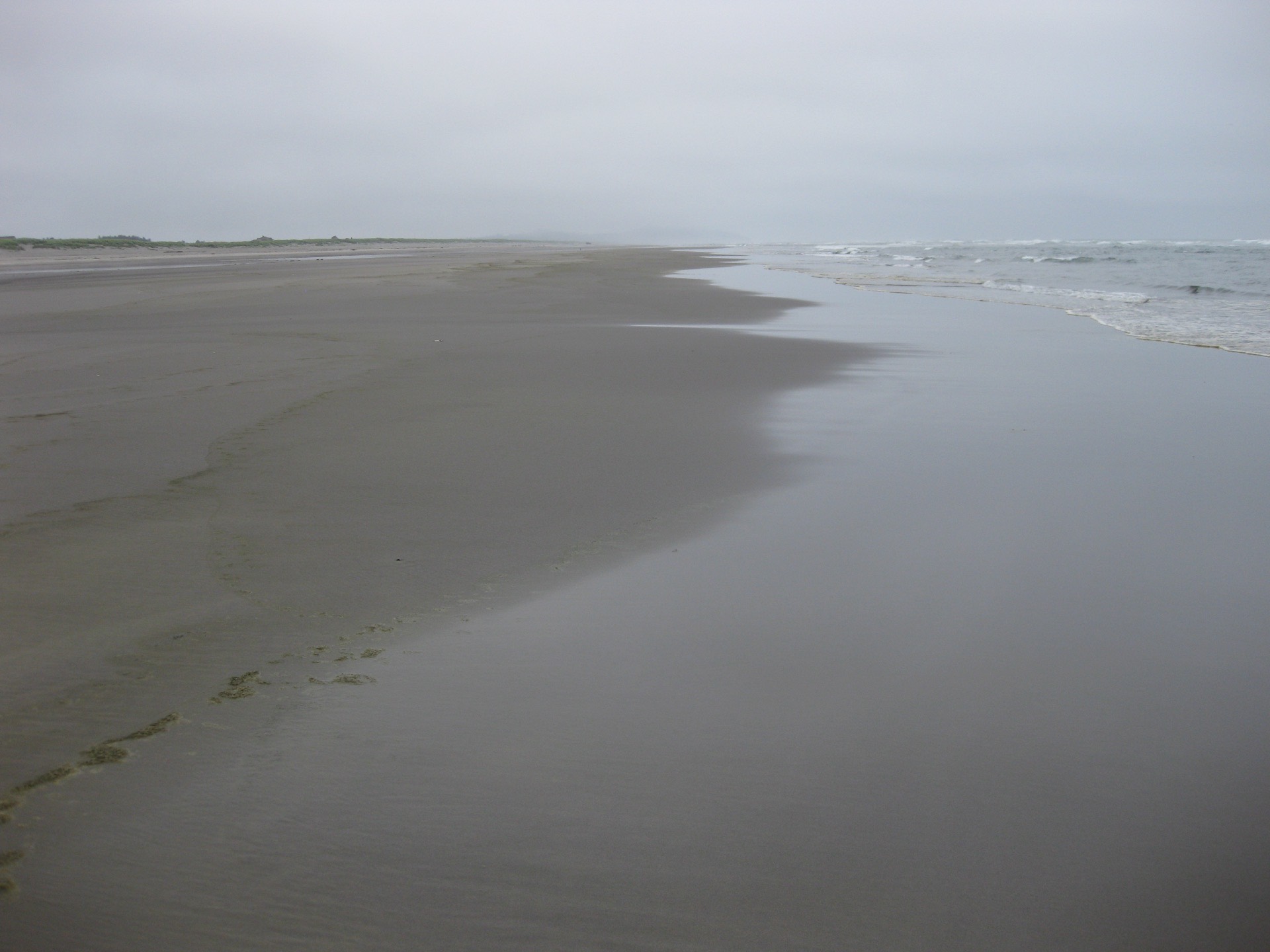 The beach at Long Beach Peninsula with the Pacific Ocean